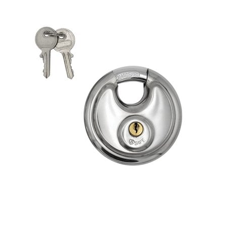B-SAFE Padlock - Discus lock 70 mm - including 2 keys - stainless steel