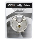 B-SAFE Padlock - Discuslock 90 mm - including 2 keys - stainless steel