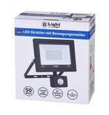 B-Light LED Strahler/Fluter mit Bewegungsmelder 50 Watt - IP65 - kaltweiß (6500 K)