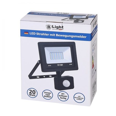 B-Light LED spotlight/floodlight with motion detector 20 watts - IP65 - cool white (6500 K)