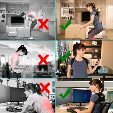 Rugbrace - Rug Corrector voor houding en correctie van rug, schouder en nek - Postuur Corrector inc. Okselpads - Schouderbrace Zwart