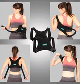 Rugbrace - Rug Corrector voor houding en correctie van rug, schouder en nek - Postuur Corrector inc. Okselpads - Schouderbrace Zwart