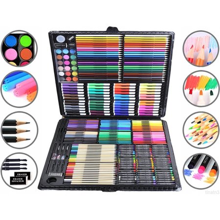 XXL Professional colored pencils - Drawing box 288 pieces - Coloring box - Pencil box-Drawing set - Marker box -Drawing case - Drawing set - Drawing case - Drawing set for children and adults