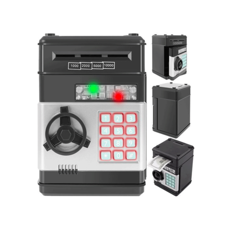 Safe Spardose für Kinder - Nummernbank - Spielzeug - Spielzeugsafe - Mit Ton und Licht - Elektronischer Geldautomat
