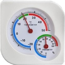 Thermometer/Hygrometer Analog - Indoor and Outdoor - White