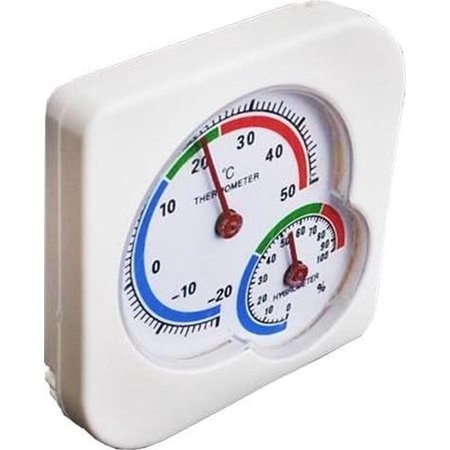 Thermometer/Hygrometer Analog - Indoor and Outdoor - White