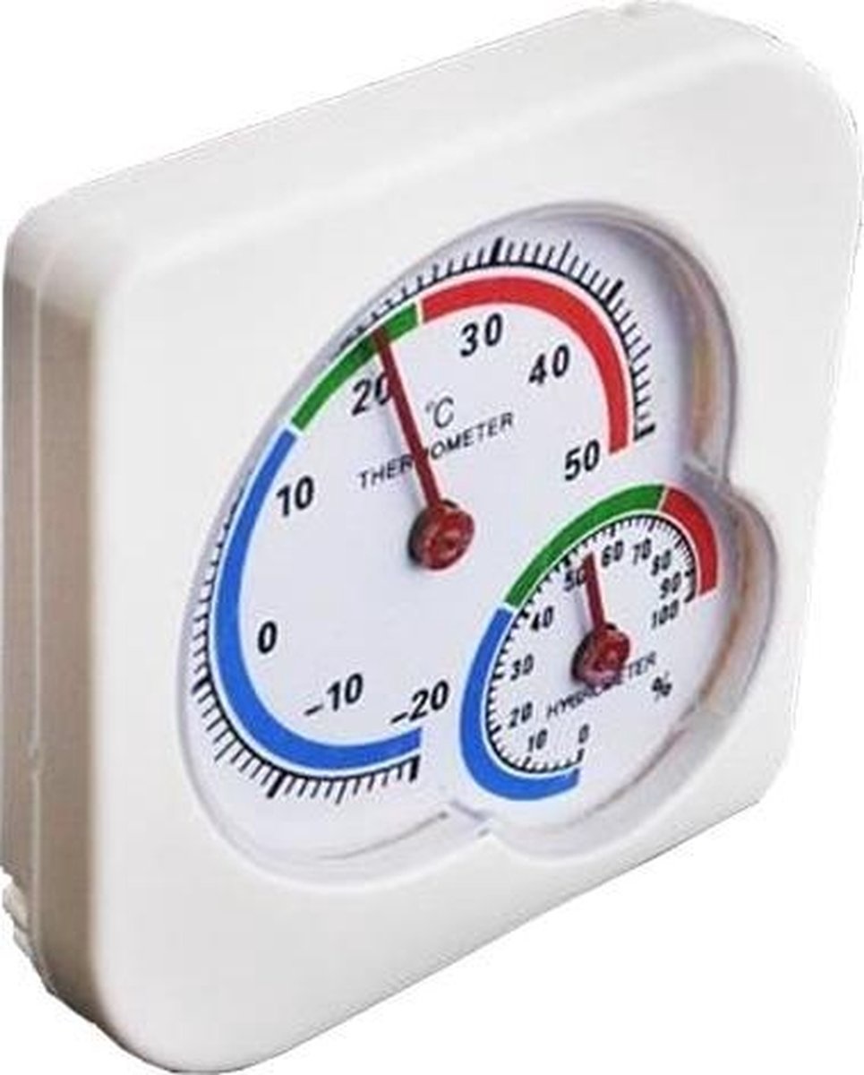 Thermometer/Hygrometer Analog - Innen und Außen - Weiß 