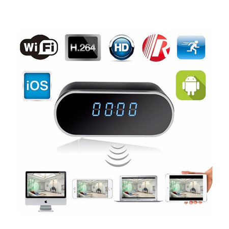 Spy Clock Wecker - Digitaluhr mit versteckter Kamera - Wifi Spy Clock - Bewegungserkennung und Nachtfunktion - 4K/2K/1080P/ h.264 - iOS und Android