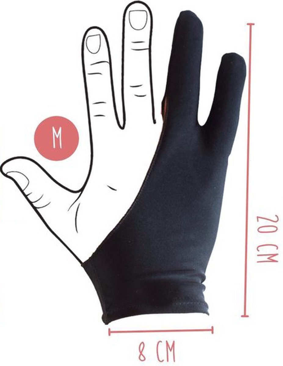 Tablet Drawing Glove - Black - Drawing Glove - Wacom Glove - iPad 