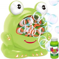 Bubble Machine Frog - Automatic Soap Bubble Machine - Bubble Machine - Soap Bubbles - Bubble Blower - With Bottle Soap Liquid - Green