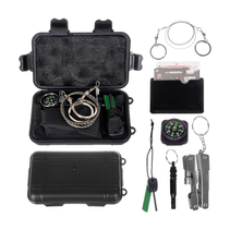 Survival Set Black - 7-in-1 - Waterproof - Outdoor Survival Kit - Multitool