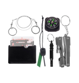 Survival Set Schwarz - 7-in-1 - Wasserdicht - Outdoor Survival Kit - Multitool