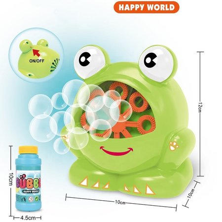 Bubble Machine Frog - Automatic Soap Bubble Machine - Bubble Machine - Soap Bubbles - Bubble Blower - With Bottle Soap Liquid - Green