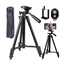 Photography Tripod 133cm with travel bag, smartphone holder and bluetooth remote control self-timer