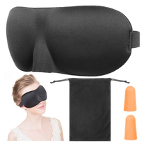 Schlafmaske 3D ergonomisch - Augenmaske - Schlafbrille - Augenbinde - 100% Verdunkelung - Nachtmaske mit mitgelieferten Ohrstöpseln
