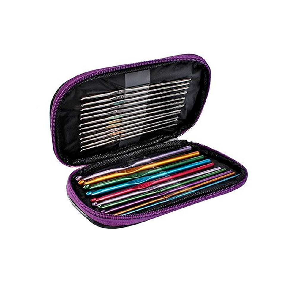 50-Piece Ergonomic Crochet Hook Set - Knitting Needle Kit