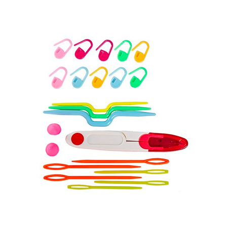 Ruhhy 50-Piece Ergonomic Crochet Hook Set - Knitting Needle Kit - Ergonomic Crochet Hook Set with Various Accessories