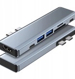 MacBook-Adapter 7-in-1 | HDMI 4K - USB-C - USB 3.0 - USB 2.0 - Thunderbolt3 - SD/TF - MicroSD