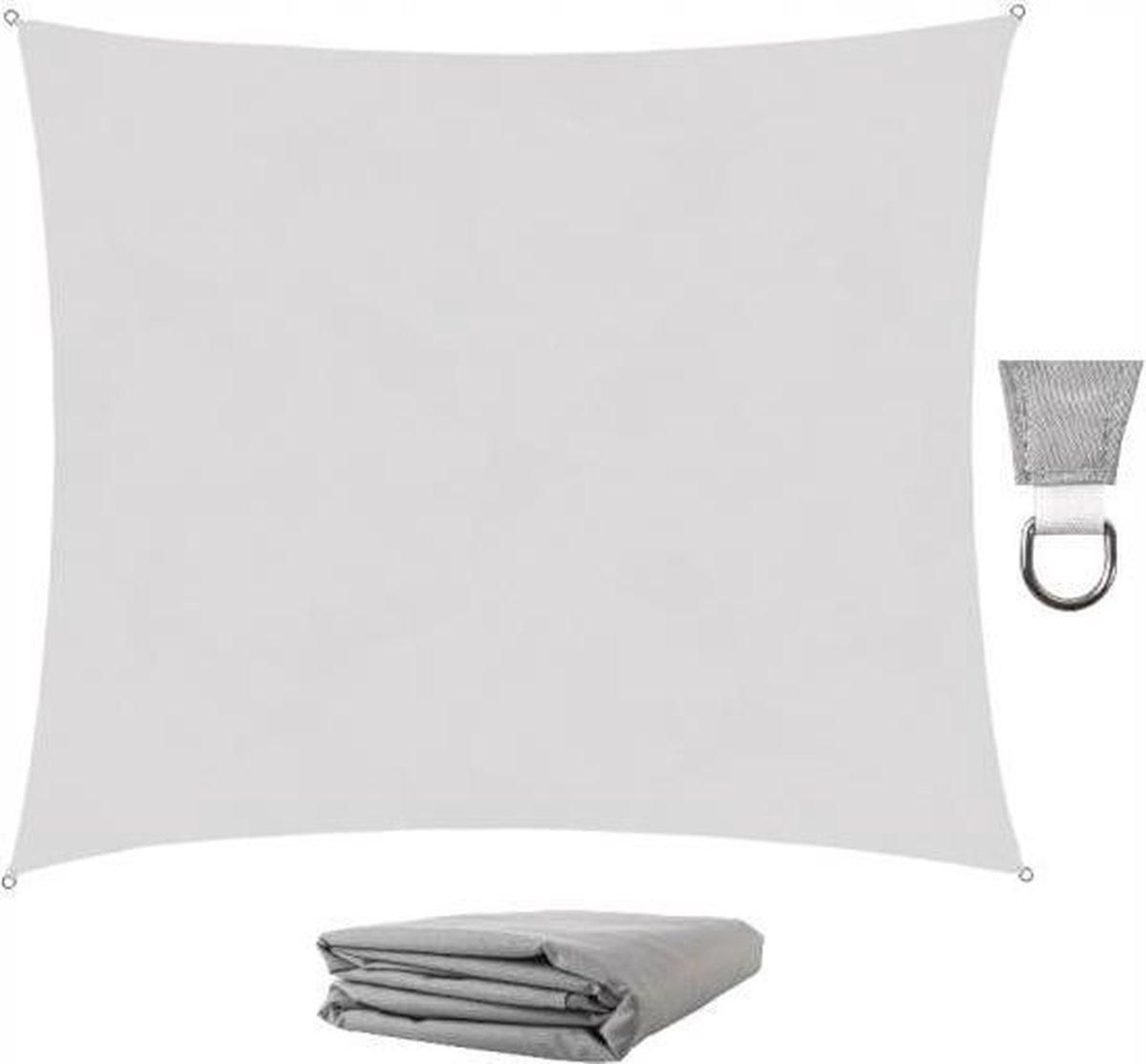 Luxe Schaduwdoek 4 x 3 kleur grijs-zonnescherm- zonwerend- water bestendig en UV-beschermend