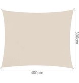 Luxe Schaduwdoek 4 x 3 kleur Beige /creme / zonnescherm / zonwerend/ water bestendig en UV-beschermend