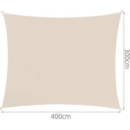 Luxus-Sonnensegel 4 x 3 Farbe Beige / Creme / Sonnenschirm / Sonnenschutz / wasserabweisend und UV-Schutz