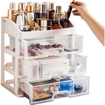 Cosmetica Organizer XL Deluxe - Make up Opbergbox - Wit -met 3 Laden en 6 opbergvakken - 27x23,5x16,5 cm