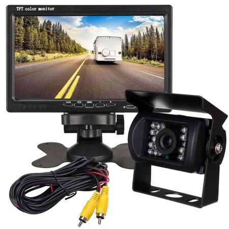 Reversing camera installation kit with 7" HD Screen 12V/24V for Truck - Bus - Camper