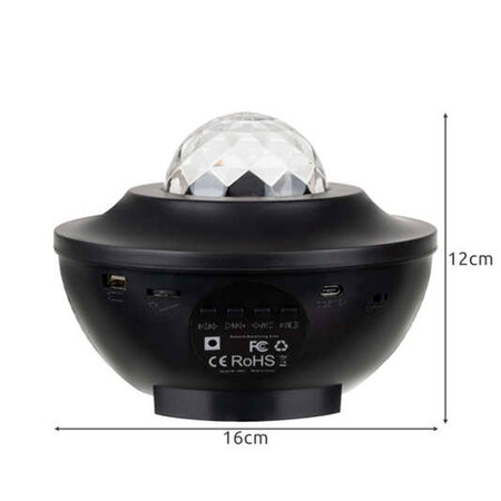 LED Star & Wave Star Projector Night Lamp Bluetooth & Remote Control Sleep Music