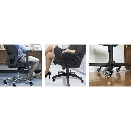 Malatec Transparante Bureaustoel wieltjes - 11mm / 75mm - Zwenkwielen - Bureaustoelwielen – Bureaustoel Wielen - Wieltjes voor Stoelen - Geschikt voor Harde Vloer - Set van 5