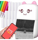 Mini-Fotodrucker für Smartphone Pink – Taschendrucker – Tragbarer Drucker – Mobiler Fotodrucker – USB wiederaufladbar – Bluetooth