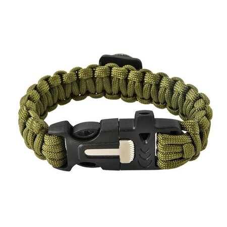 Paracord Armband Army Green 5in1 Tool Survival Out