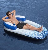 Hydro Force Floating Lounge Bed Float Lounger Single – 191 x 107 cm – Pool-Luftmatratze – Blau/Weiß