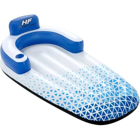 Hydro Force Floating Lounge Bed Float Lounger Single – 191 x 107 cm – Pool-Luftmatratze – Blau/Weiß