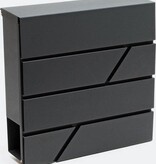 Malatec letterbox - letterbox with newspaper roll - wall letterbox - anthracite