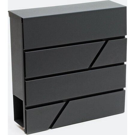 Malatec letterbox - letterbox with newspaper roll - wall letterbox - anthracite