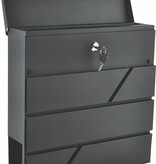 Malatec letterbox - letterbox with newspaper roll - wall letterbox - anthracite