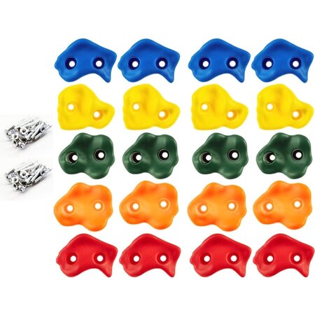 TRIZAND Climbing Stone Set - Climbing stone set for climbing wall - PE - Multicolor