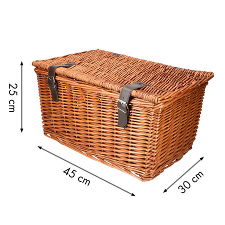 Bicycle Gear Bicycle basket/Baker's basket Reed - 30 liters - 45 x 30 x 25 cm