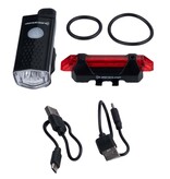 Dunlop Fahrradlicht-Set – 2-teilig: rotes/weißes Licht – wiederaufladbar über USB