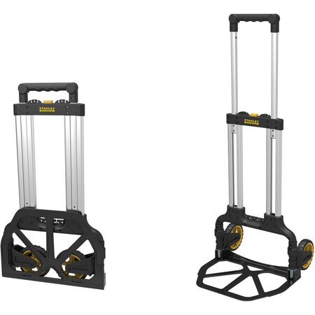 Stanley Zusammenklappbarer Sackkarre FXWT-705 – max. 70 kg – 41 x 40 x 104 cm – Reifen für jedes Gelände – Schwarz/Silber