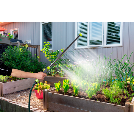 Kinzo Spray Head Garden Hose - Irrigation System - 66 x 9 x 3.5 CM - with 27 Irrigation Holes - 1/2 Connector for Garden Hose - Green/Gray