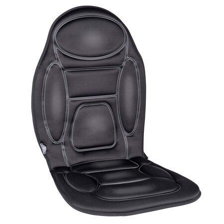 Dunlop Autositz-Massagekissen mit Heizfunktion – 4 Massagemotoren und 1 Heizelement – Anschluss an den Zigarettenanzünder im Auto – Schwarz