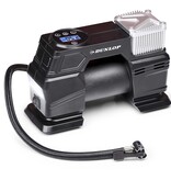 Dunlop Digital Air Compressor - Tire Inflator 150PSI/10Bar - Incl. 3 Attachments - Digital LED Display - Black