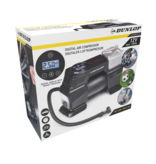 Dunlop Digital Air Compressor - Tire Inflator 150PSI/10Bar - Incl. 3 Attachments - Digital LED Display - Black