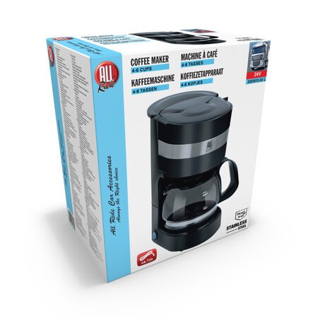 All Ride Coffee maker 24V - Car, Camper, Boat and Truck - Filter Coffee - Keep warm function - Black