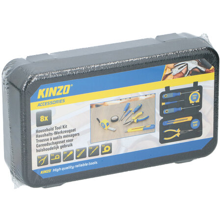 Kinzo Werkzeugset - Werkzeuge - Werkzeugkoffer - für den Hausgebrauch - 8-teilig