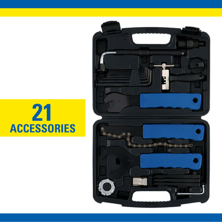 Kinzo Bicycle repair set - All-in-1 - 21-piece - In a handy case