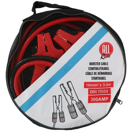 All Ride Jumper Cables - 3 Meters - With Insulated Battery Clamps - DIN 72553