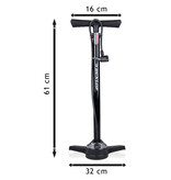 Dunlop Fahrradpumpe mit Manometer - Doppelventil - Niederländisches Ventil / Französisches Ventil / Autoventil