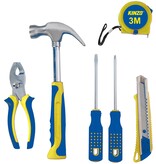 Kinzo Tool set - 6 pieces - hammer, tape measure, knife, screwdrivers and pliers